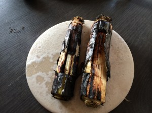 Burnt leek and cod roe