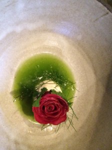 Green aspargus and scallop?